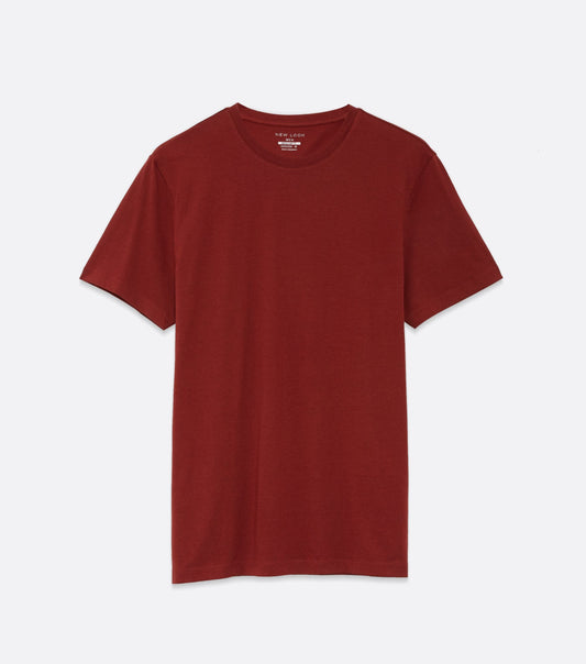 Dark Red Plain Short Sleeve T Shirt