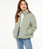 Petite Light Green Cropped Boxy Puffer Jacket